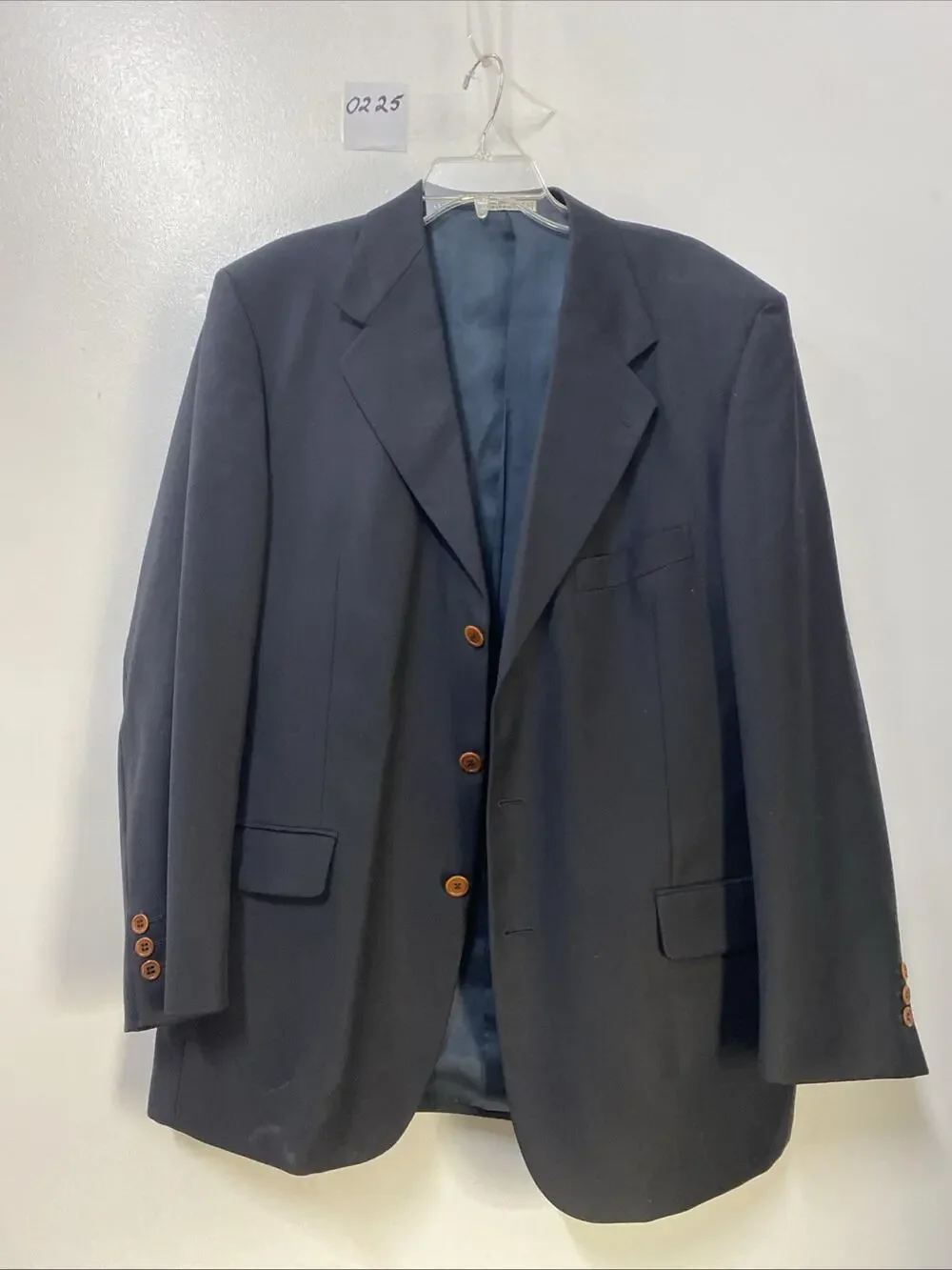 Louis Feraud Mens Suit Jacket Blazer 42 R Black Coat 100% Wool Made in Mex
